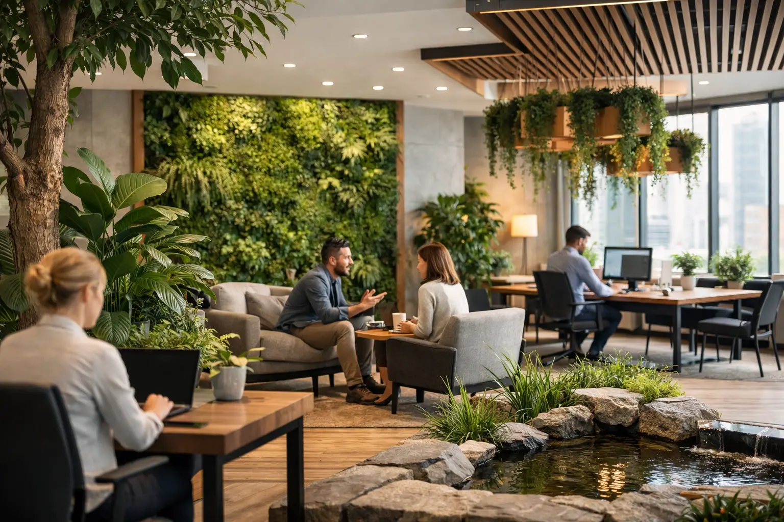 Diseño biofílico oficinas con impacto real