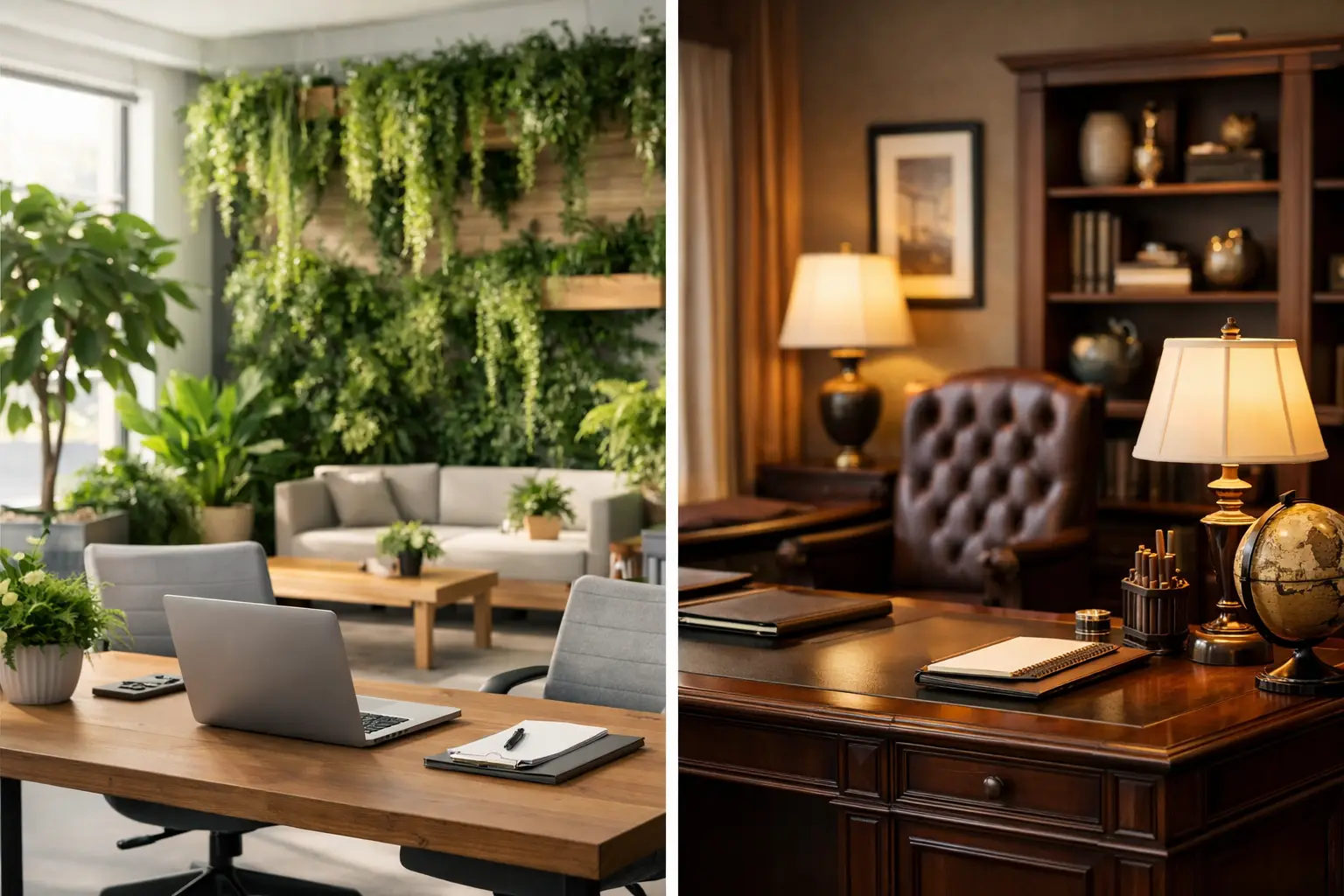 Biofilia corporativa vs decoración tradicional