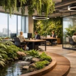 Futuro de oficinas con naturaleza integrada